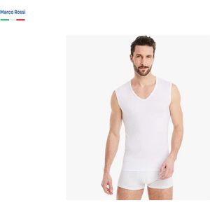 T-shirt - Mouwloos - V hals - 5 pack - Onderhemd - Maat XL - Wit