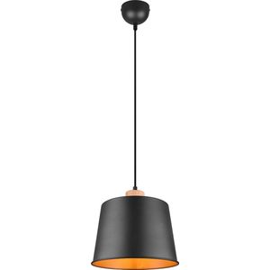 LED Hanglamp - Hangverlichting - Trion Hittal - E27 Fitting - 1-lichts - Rond - Mat Zwart - Aluminium
