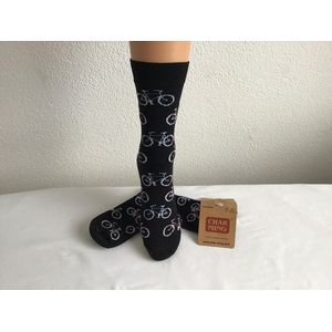 Fiets Sokken - Fiets Design Sokken - 1 Paar Zwarte Sokken - Katoenen sokken - Maat 36-41