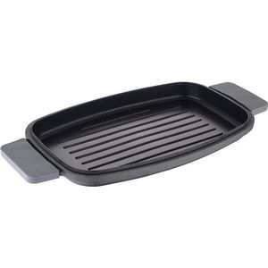 Infinity Chefs Grillplaat 42 x 22 cm - Gegoten Aluminium - Soft-Touch Handvaten