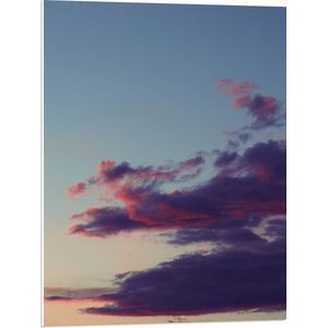 WallClassics - PVC Schuimplaat- Wolken met Paars en Roze - 60x80 cm Foto op PVC Schuimplaat