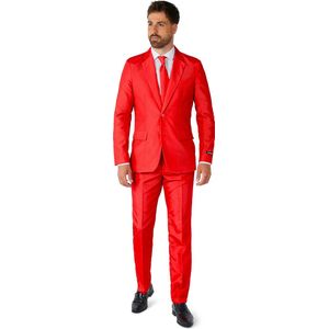 Suitmeister Red - Heren Pak - Casual Effen Gekleurd - Rood - Kerst - Maat XXL