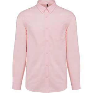 Overhemd Heren S Kariban Lange mouw Oxford Pale Pink 70% Katoen, 30% Polyester