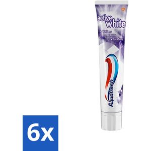Aquafresh - Tandpasta - Whitening - Stralend Witte Tanden - 100 ml - Voordeelverpakking - 6 stuks