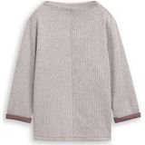 TOM TAILOR - Sweatshirt - Donkerbruin - Effen - Lange Mouw