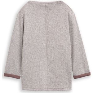 TOM TAILOR - Sweatshirt - Donkerbruin - Effen - Lange Mouw