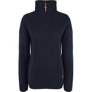 Grof Gebreide Damestrui met Opstaande Kraag en Ritssluiting