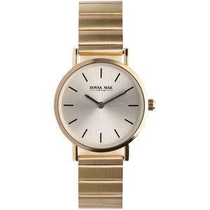 Lucardi Dames Donna Mae horloge goudkleurig - Horloge - Staal - Goudkleurig - 30 mm