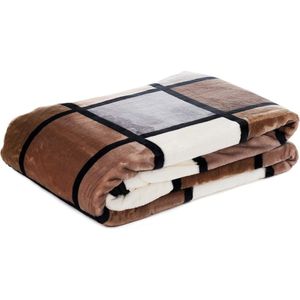 deken die aanvoelt als kasjmier, Antigua, 150 × 200 cm, taupe/crèmekleurig/chocoladebruin, 40015-71-5020