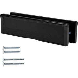 Verstelbare 10"" (27 cm) deur brievenbus voor UPVC en houten deuren - zwart