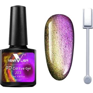 Venalisa UV Cat Eye Gellak J03 met Magneet - 7.5 ml - Cat Eye Gellak - Cat Eye Magneet - Gellak Cat Eye - Magneet Cat Eye Gellak - Gellak Kleuren - Venalisa Gellak - Gellak Nagellak