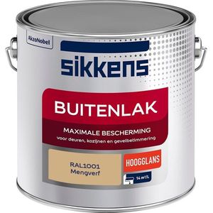 Sikkens Buitenlak - Verf - Hoogglans - Mengkleur - RAL1001 - 2,5 liter