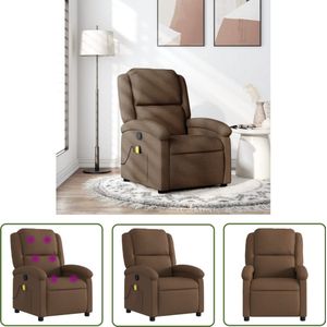 vidaXL Relaxfauteuil - Massagestoel - Massagestoel verstelbaar stof bruin - Ergonomische Stoel - Bruine Stoel - Verstelbare Stoel