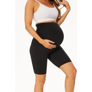 Wow Peach - Zwangerschaps Panty Short - Maternity Support Short - Yoga - Stretch - Soepel - Zwart - X-Large