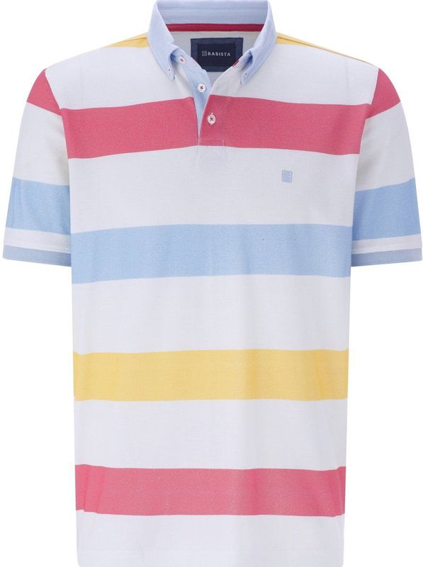 Poloshirt ELDUN - Wit - Gestreept