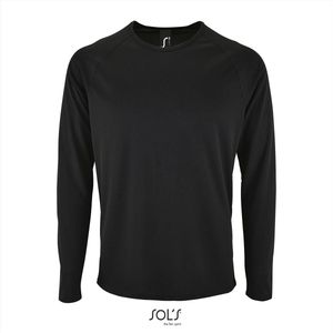 SOL'S Men´s Long Sleeve Sports T-Shirt Sporty L02071 - Black - 3XL