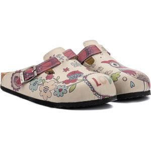 Goby Floral Love Clogs - Vegan Leer - Handmade - Bloemenprint - 35