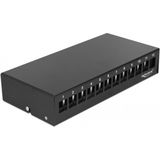 Delock - Keystone Patch Panel - 12 Poorten - Zwart - Afgeschermde Behuizing