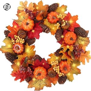 Equivera Herfstkrans - Kerstkrans - Herfstdecoratie - Halloween - Deurkrans - Wanddecoratie