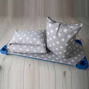 Kinderdagverblijf Beddengoed Set 6 Delig 120x90 Wit Ster Grijs