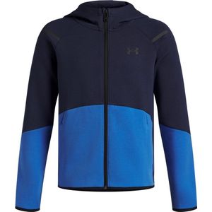 Under Armour - Unstoppable Fleece Full-Zip - Kinder Longsleeve - Blauw