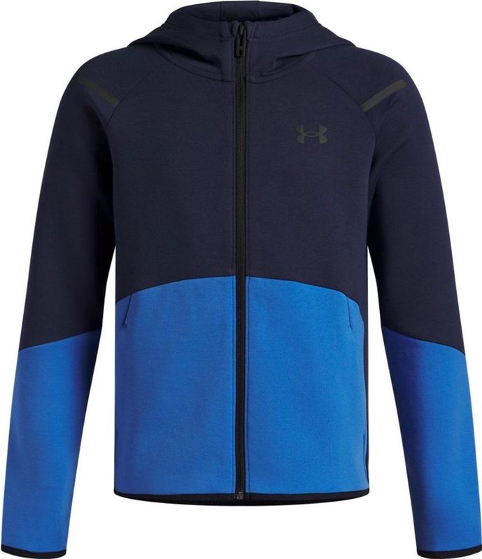 Under Armour - Unstoppable Fleece Full-Zip - Kinder Longsleeve - Blauw