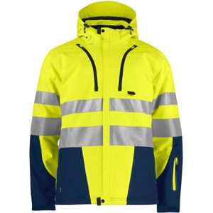 ProJob 6420 GEVOERDE SIGNALISATIESOFTSHELL EN ISO 20471 KLASSE 3 646420 - Geel/Marine - 4XL