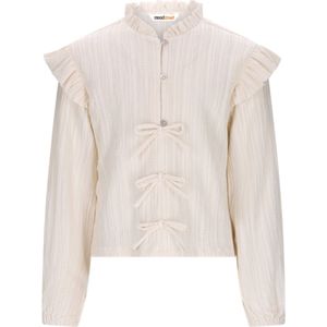 Moodstreet-Meisjes AKIRA ruffles & bows blouse-Warm White