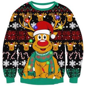 Grappige Ugly Christmas Sweater met LED-Lichten voor Heren en Dames