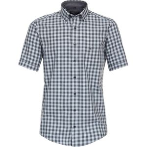 CASA MODA - Sport Casual Fit - Overhemd - Blauw Geruit - Korte Mouw - Strijkvriendelijk