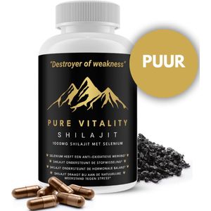 Pure Vitality Shilajit - Shilajit Capsules - Pure Shilajit Resin - Met Extra Selenium & 85 Mineralen - 100% Veilig Getest & Puur - Superfood Supplement