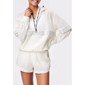 Stronger - Logo Wind Anorak Jas - Sportjas - Dames - Wit - Maat L