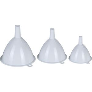 Trechters set 3-dlg plastic wit