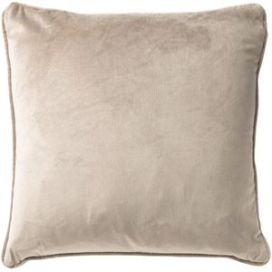Dutch Decor FINN - Sierkussen 60x60 cm - velvet - effen kleur - Pumice Stone - beige - Inclusief binnenkussen