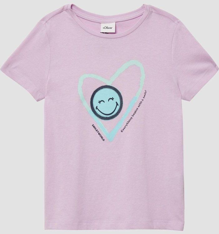 s.Oliver - T-Shirt - Katoen - Loose-fit - Smiley® Print