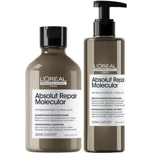L'Oréal Professionnel - Absolut Repair Molecular Shampoo 300 ml + Rinse-off Serum 250 ml - Set