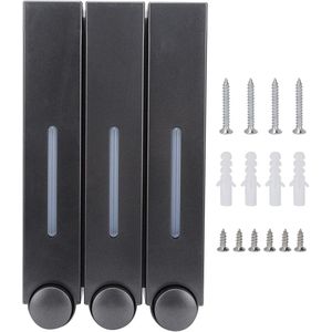Shampoo Dispenser Wandmontage - Zeepdispenser met Drie Bekers - Vloeibare Zeep Dispenser - Conditioner Dispenser - Refillbare Wand Dispenser - Badkamer Lotion Dispenser - Handzeep en Shampoo Pomp