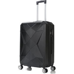 Travelsuitcase - Reiskoffer Diamond - Koffer met cijferslot - Ruimbagage - Zwart - Maat M ca 65x46x26 cm