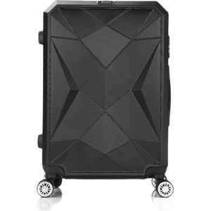 Reiskoffer - Koffer met TSA slot - Reiskoffer op wielen - Stevig ABS - 65 Liter - Diamond - Zwart - Travelsuitcase - M