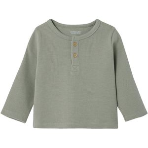 T-shirt - Saliegroen - Baby - Lange Mouwen - Honingraatsteek