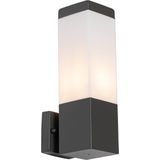 QAZQA malios - Moderne Wandlamp voor buiten - 1 lichts - L 8 cm - Donkergrijs - Buitenverlichting