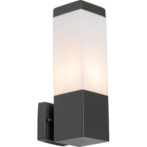 QAZQA malios - Moderne Wandlamp voor buiten - 1 lichts - L 8 cm - Donkergrijs - Buitenverlichting