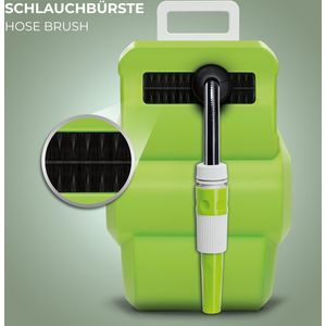 Tillvex- Slanghaspel Groen, 20+2m, met muurbeugel, met handdouche en tuinslang, 180 graden draaibaar, wandmontage met automatisch oprollen
