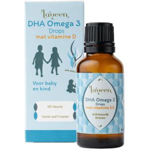Laveen - DHA Omega Drops - Druppels - Plantaardig - Met Vitamine D3 - 100% Natuurlijk