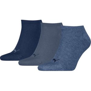 PUMA - Sportsokken Heren- Maat 43 - 46 cm - ( 3 - paar ) Sneaker Sokken mannen sokken- Denim blue