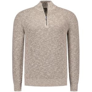 NZA - Ecru - Katoenen Half Zip Trui
