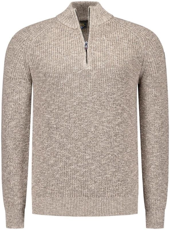 NZA - Ecru - Katoenen Half Zip Trui