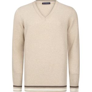 Felix Hardy V-Neck Sweater - V Trui - 100% Katoen Heren Beige - M