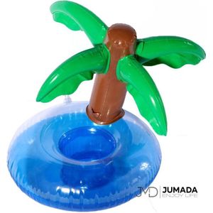 Jumada's Opblaasbare Bekerhouder Palmboom - Voor Bekers / Blikken / Flessen - Opblaas Drankhouder - Zwembadaccessoire - Opblaasfiguur - Palmbomen