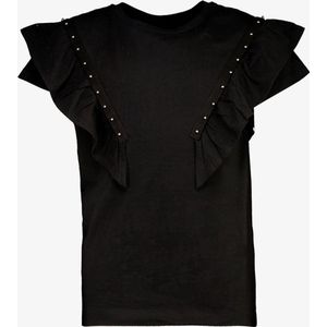 MyWay meisjes T-shirt met ruches zwart - Maat 170/176